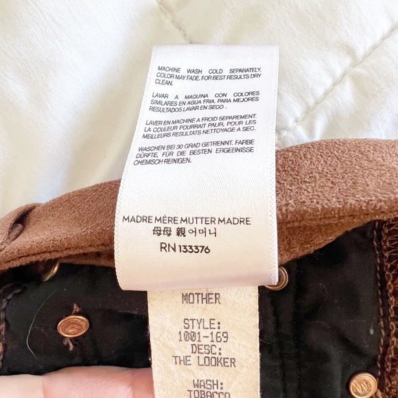 MOTHER The Looker Texas Rein Brown Tobacco Wash Pants Size 26 - Picture 8 of 9